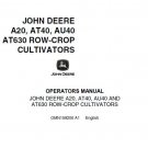 John Deere A20, AT40, AU40 and AT630 ROW-CROP CULTIVATORS Operator’s Manual OMN159206 Download