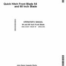 OMLVU33011 - John Deere Quick Hitch Front Blade 54 & 60 Inch Blade Operator's Manual OMLVU33011 - John Deere Quick Hitch Front Blade 54 & 60 Inch Blade Operator's Manual