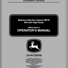 John Deere 600 Liter High Dump Material Collection System Operator's Manual OMTCU16532
