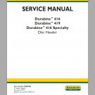 New Holland Durabine 416, 419 Durabine 416 Specialty Disc Header Workshop Service Repair Manual New Holland Durabine 416, 419 Durabine 416 Specialty Disc Header Workshop Service Repair Manual
