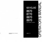8670, 8770, 8870, 8970 - New Holland Operator's Manual 86588682 8670, 8770, 8870, 8970 - New Holland Operator's Manual 86588682