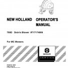 708D Debris Blower for MC Mowers - New Holland Operator's Manual 87024193