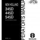 345D, 445D, 545D - New Holland Operator's Manual 86570567 345D, 445D, 545D - New Holland Operator's Manual 86570567