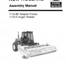 1116BF, 1116H New Holland Adapter Frame Operator's Manual 41111620