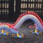Metal Dragon Statue Sculpture Gift. Blue Chinese Dragon Figurine, Unique Gift for Dad, Brother
