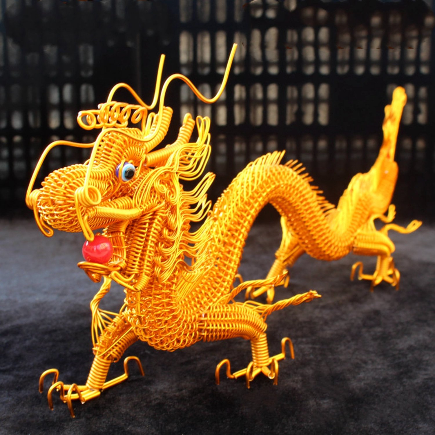 Metal Dragon Statue Sculpture Gift. Gold chinese Dragon Figurine, Unique Gift for Dad, Brother