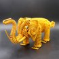 Handmade metal elephant statue gift, Wire art sculpture decor, Golden nordic figurine