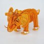 Handmade metal elephant statue gift, Wire art sculpture decor, Golden nordic figurine