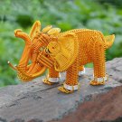 Handmade metal elephant statue gift, Wire art sculpture decor, Golden nordic figurine Handmade metal elephant statue gift, Wire art sculpture decor, Golden nordic figurine