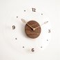 Large modern wood wall clock, Round unique glass art clock, Silent wooden digital No Tick clocks