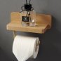 Toilet Paper Holder Small Wall Mount for Bathroom, Wooden Toilet Roll Holder, Toiletten