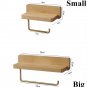 Toilet Paper Holder Small Wall Mount for Bathroom, Wooden Toilet Roll Holder, Toiletten