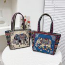 Large Canvas Tote Bag, Womens Shoulder Bags Canvas, American Woman With Shopping Shoulder Handbag