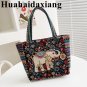 Large Canvas Tote Bag, Womens Shoulder Bags Canvas, American Woman With Shopping Shoulder Handbag