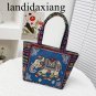 Large Canvas Tote Bag, Womens Shoulder Bags Canvas, American Woman With Shopping Shoulder Handbag