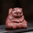 Purple Clay thinker Cat Statue, Feng shui decor Figurine, Tea set, Gongfu Tea Set, Animal Figurine
