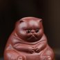 Purple Clay thinker Cat Statue, Feng shui decor Figurine, Tea set, Gongfu Tea Set, Animal Figurine