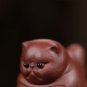 Purple Clay thinker Cat Statue, Feng shui decor Figurine, Tea set, Gongfu Tea Set, Animal Figurine