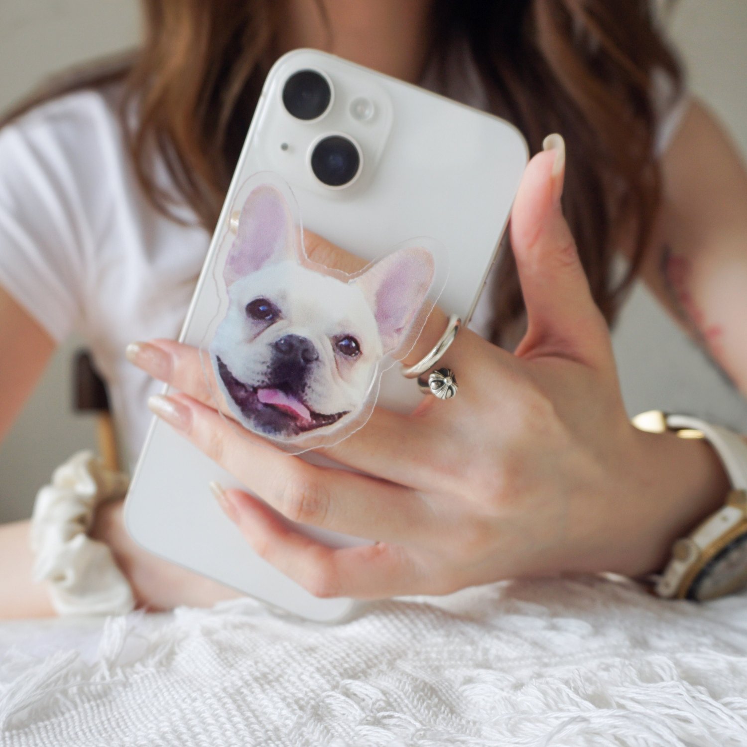 Custom Personalized Phone Grip, Magnetic Phone Grip, Pet Photo Phone Grip, Dog Mom Gift, Kindle Grip