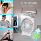 Portable USB Air Conditioner Cooling Fan With 5 Sprays 7 Color Light 600ML