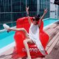 Red sofa chair transparent sofa stool