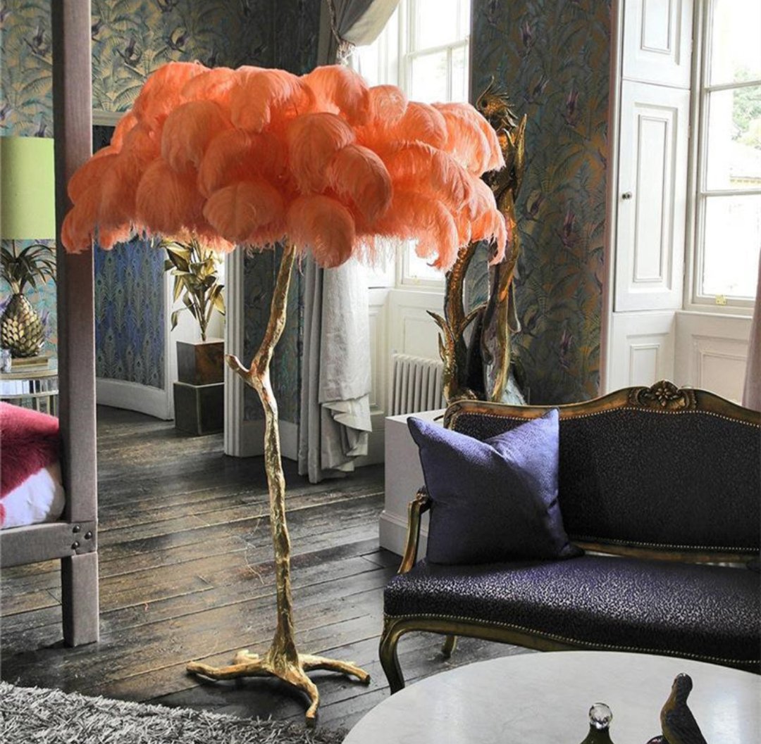 Feather Floor Lamp Decoration Of Classical English Villa