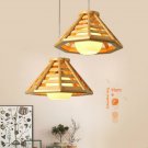 Modern Minimalist Bamboo Woven Woodcraft Ceiling Lamp Restaurant Bar Hotel Inn