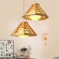 Modern Minimalist Bamboo Woven Woodcraft Ceiling Lamp Restaurant Bar Hotel Inn
