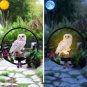 Solar Resin Owl Chandelier Outdoor Garden Iron Decoration Chandelier LED Landscape Light