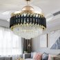 LED Frequency Conversion Fan Light Crystal Chandelier