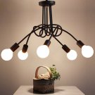 Iron Art Creative Minimalist  Ceiling Lamp Iron Tube Chandelier