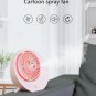 Cartoon Water Mist Fan Spray Mini Fan Spray Humidification Adjustable Angle USB Charging Desktop Fan