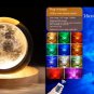 Night Light USB Rotating Projection Crystal Table Lamp RGB Dimmable Home Decoration 16 Colors