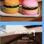 Creative New Cartoon Hamburger Desktop Fan USB Charging Belt Cosmetic Mirror Portable