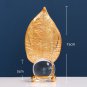 Light Luxury Golden Crystal Ball Leaf Iron Ornaments