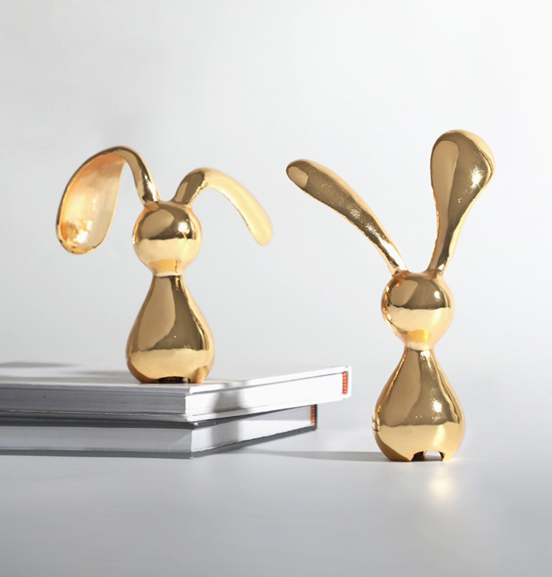 Modern Light Luxury Soft Golden Rabbit Small Ornaments