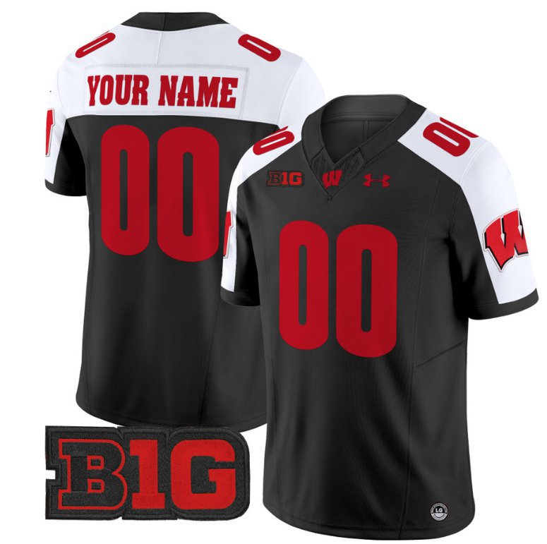 Custom Wisconsin Badgers Jersey Name and Number Vapor Football Stitched ...
