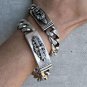 Chrome Bracelet Hearts/Dagger Single Plate .925 Sterling Silver