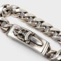 Chrome Bracelet Hearts/Dagger Single Plate .925 Sterling Silver