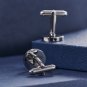 Premium Customized Stainless Steel Cufflinks: Personalized Name and Date Metal Cuff Jewelry