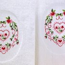 Tobin Terry Accent Towel Pair For Kitchen & Bath -16 x 25 - Floral Hearts 212714 Tobin Terry Accent Towel Pair For Kitchen & Bath -16 x 25 - Floral Hearts 212714