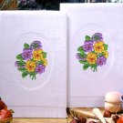Tobin Terry Accent Towel Pair For Kitchen & Bath - 16 x 25 - Pansies 212720 Tobin Terry Accent Towel Pair For Kitchen & Bath - 16 x 25 - Pansies 212720