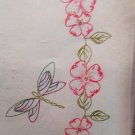 JDNA Jack Dempsey Stamped Pillowcases White Perle Edge - Dragonfly & Floral 1600-333
