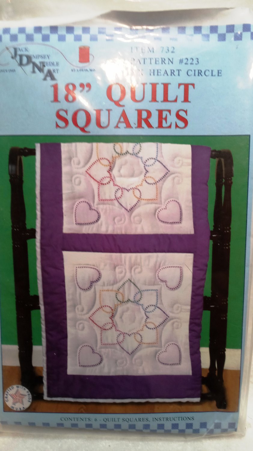 Jack Dempsey Stamped Embroidery 6 White Quilt Blocks XX DESIGN
