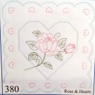 JDNA Jack Dempsey White Quilt Blocks to Cross Stitch and Embroider -  Rose And Heart 732-380