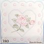 JDNA Jack Dempsey White Quilt Blocks to Cross Stitch and Embroider - Rose And Heart 732-380