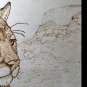 Mountain Lion - Cougar - Puma - Hand Burned Drawing - Pyrography on Textured Watercolor Paper