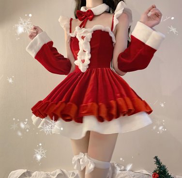 Bar dance floor Party Bunny Maid Cute Princess dress costume RED