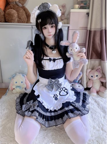 Bar dance floor Party Bunny Maid Cute Princess dress costume BLACK
