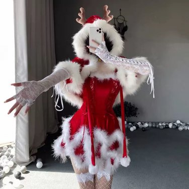 Bar dance floor Party Bunny Maid Cute Princess dress costume RED